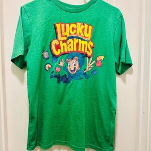 Lucky Charms Boys Green Graphic Print T-Shirt XXL (18) Teens Short Sleeve